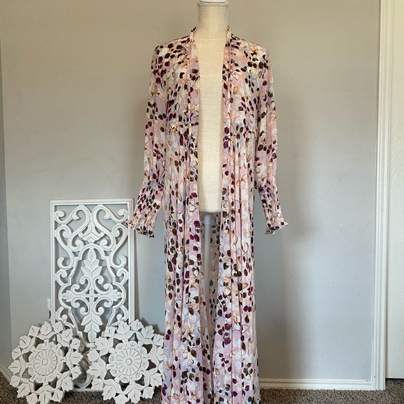 Fall print maxi kimono, size small - Picture 5 of 8